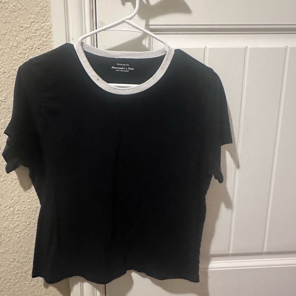 Abercrombie & Fitch Black Tee with White Trim